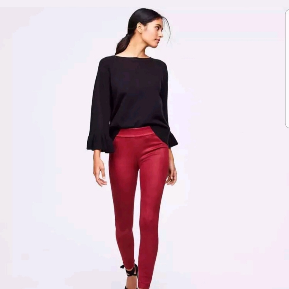 NWT Loft maroon faux suade leggings